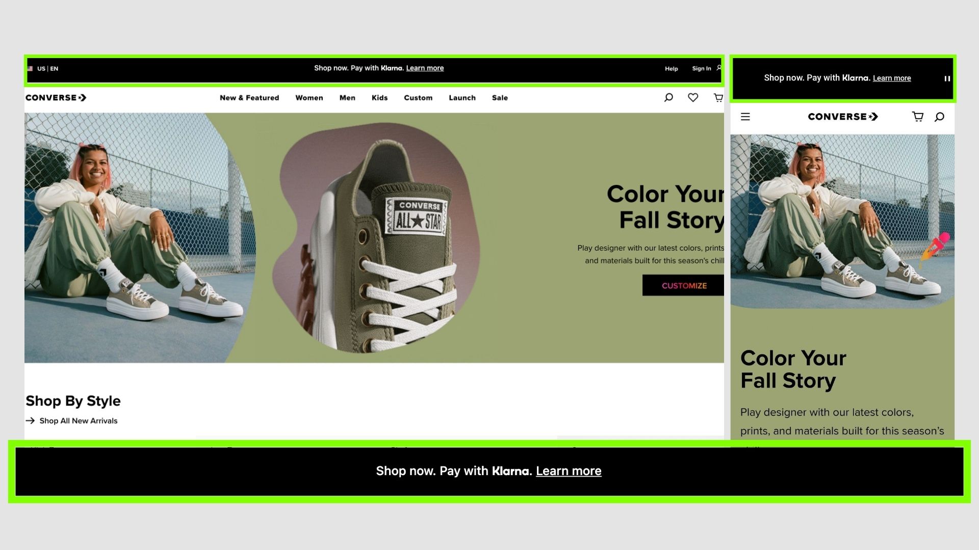 Converse announcement bar