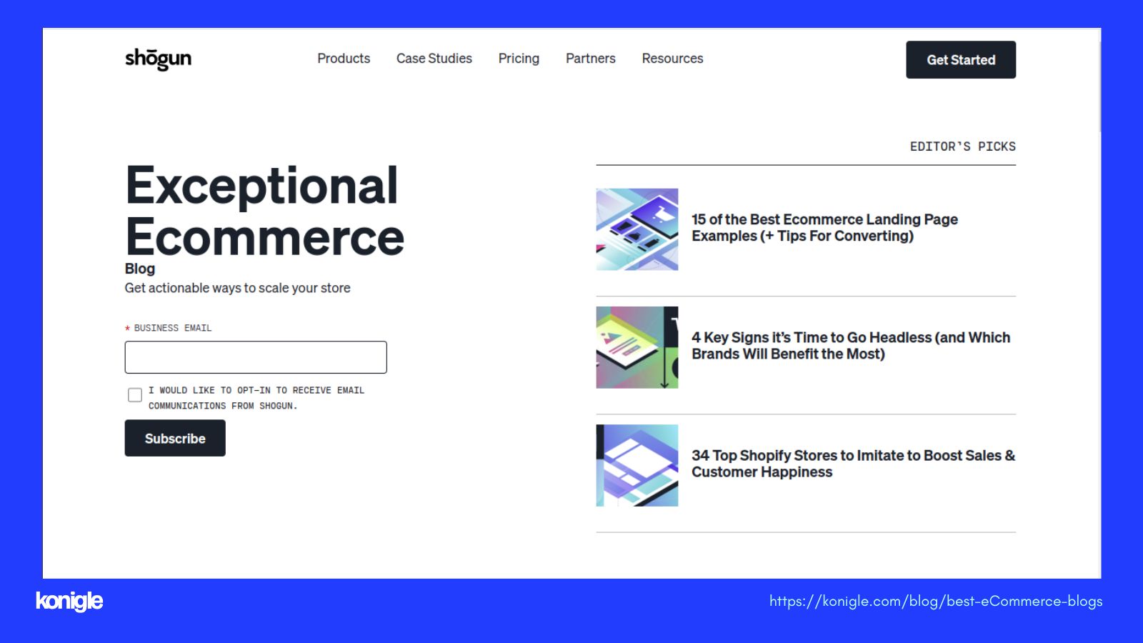 Exceptional Ecommerce Blog (Shogun)